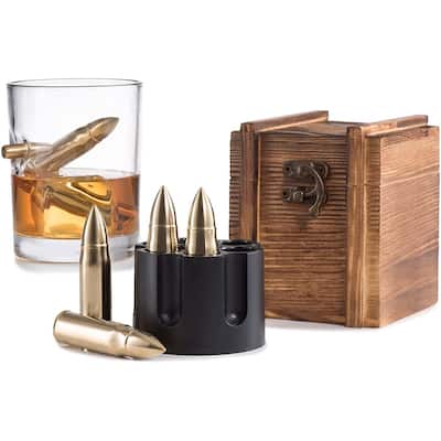 Set of 6 Gold Whiskey Chilling Stones