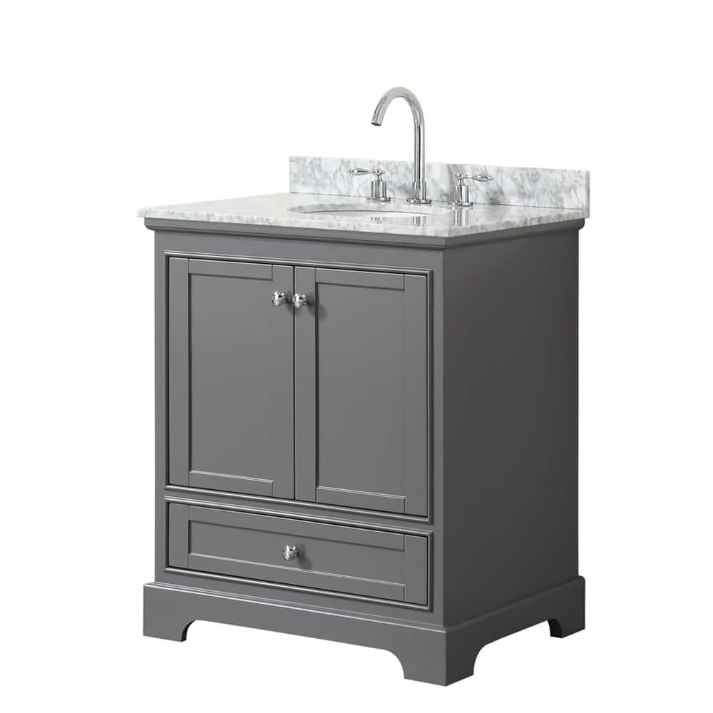 Wyndham Collection Deborah 30" Free Standing Single Vanity Set with