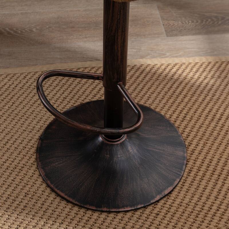 Modern Swivel Bar Stools Set of 2 Adjustable Counter Height Chairs with Footrest for Kitchen, Dining Room