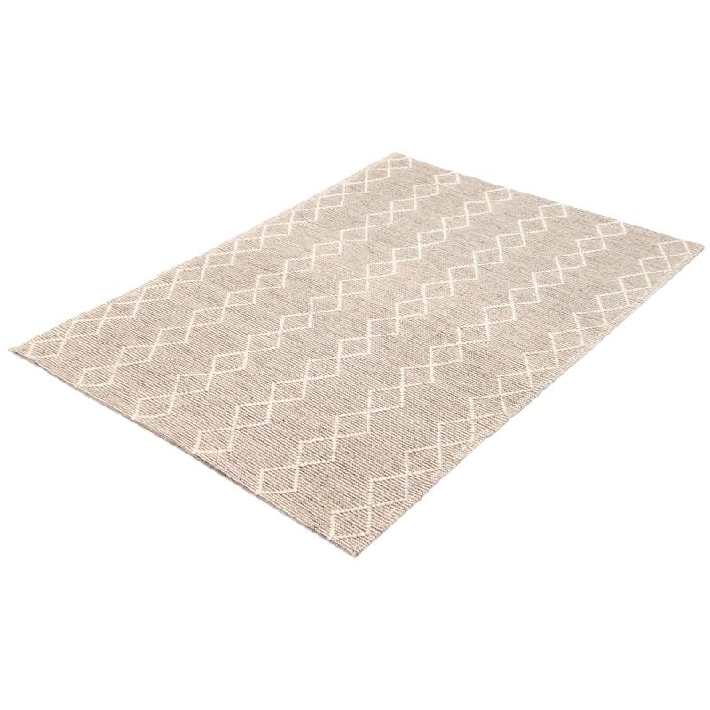 ECARPETGALLERY Braid weave Sienna Grey, Wool Rug - 5'2 x 7'6