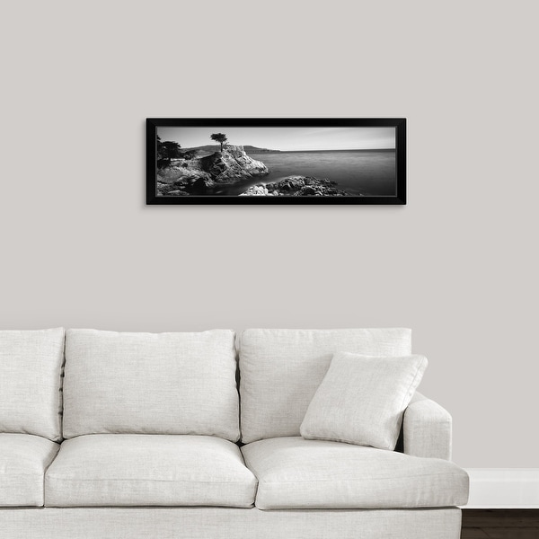 "Cypress tree at the coast, The Lone Cypress, 17 mile Drive, Carmel, California" Black Framed Print
