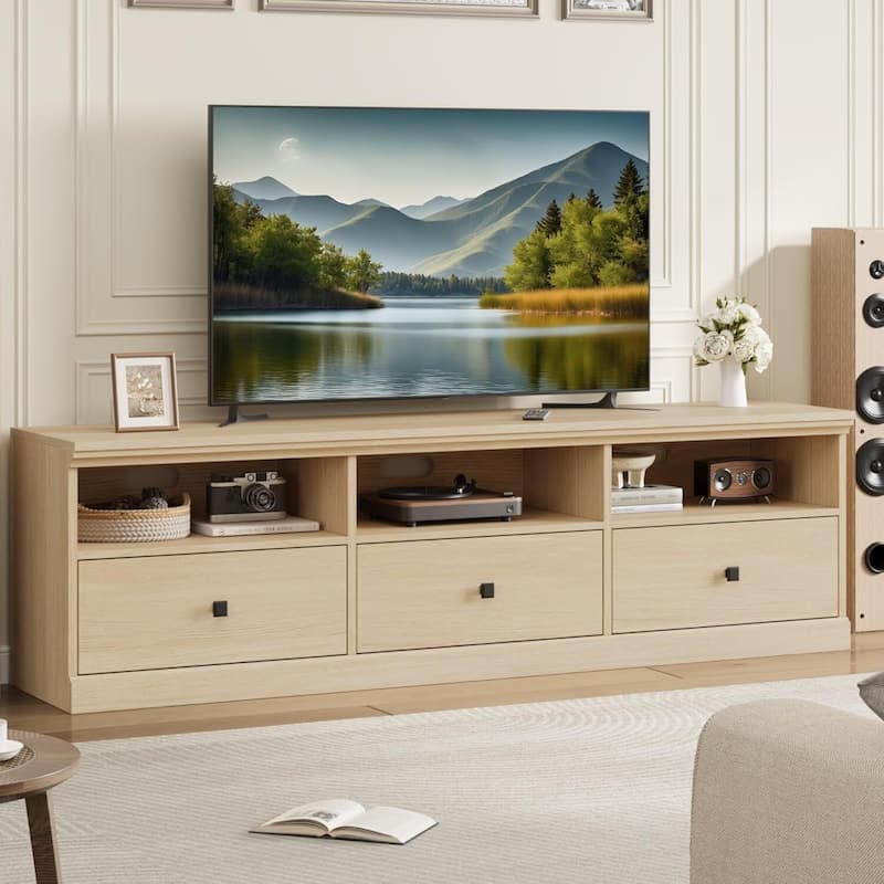 Modern TV Console Table, TV Stand with Storage Drawer - N/A - Yellow