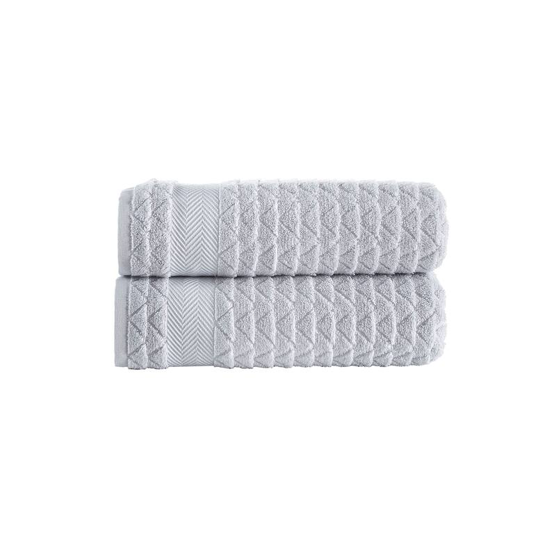 Brooks Brothers Herringbone 2 pcs Bath Towels - Silver