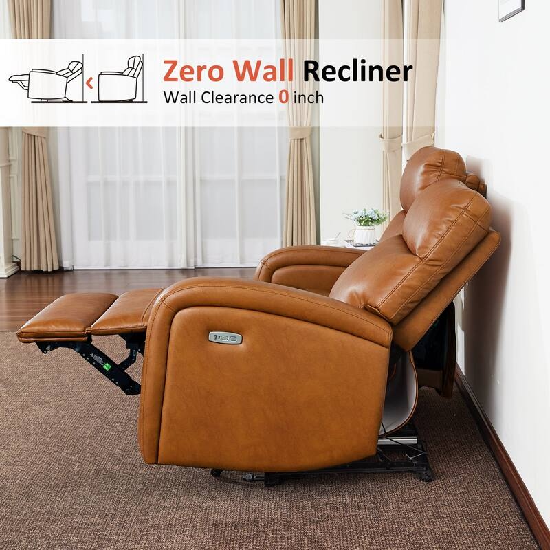 Zero Wall Recliner Loveseat with USB & Type-C Dual Ports, for Small Space, Living Room