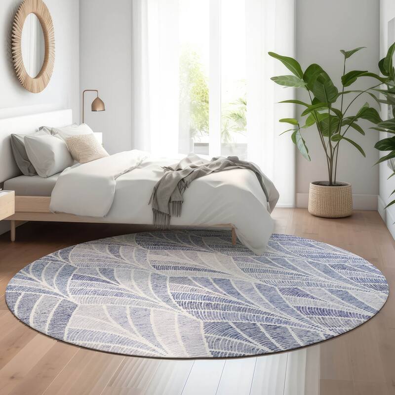 Premium Washable Super Soft Chic Mosaic Mayfield Rug - Denim - 8' x 8'
