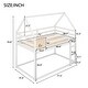 preview thumbnail 12 of 14, White Twin Over Twin Low House Bunk Bed with Ladder