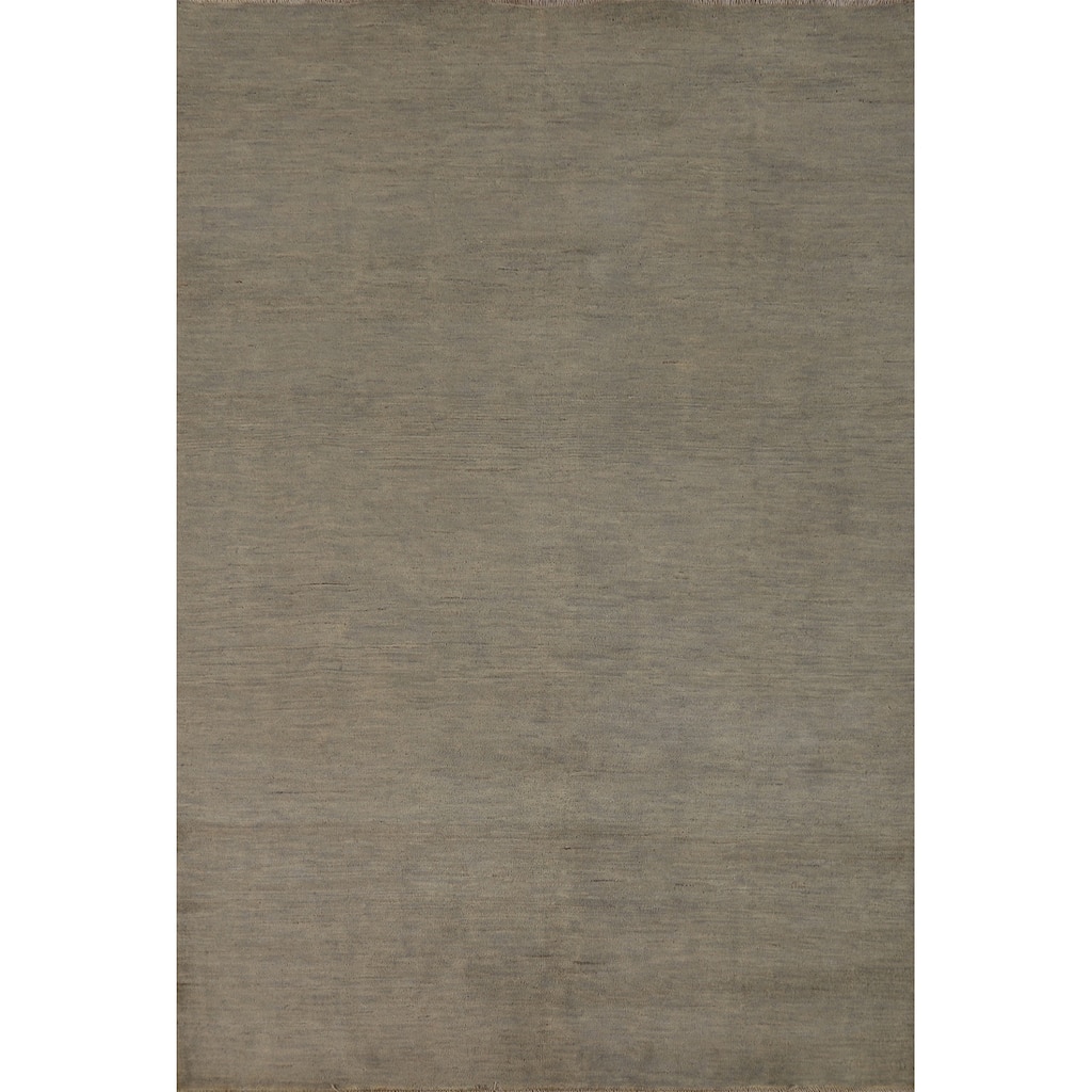 Gabbeh Modern Area Rug Handmade Green Oriental Wool Carpet - 5'7" x 8'0"