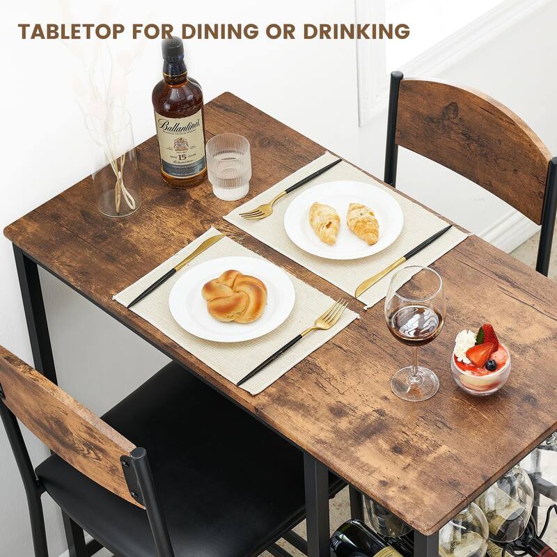 Bar Table Set of 2 with Footrest