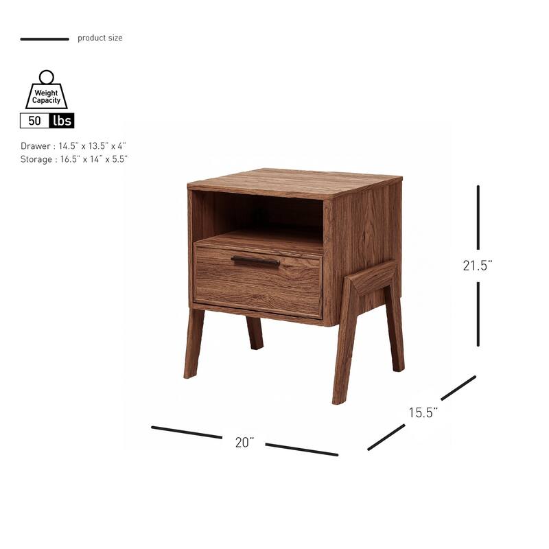 NPD Furniture Heaton Side Table 1 Drawer