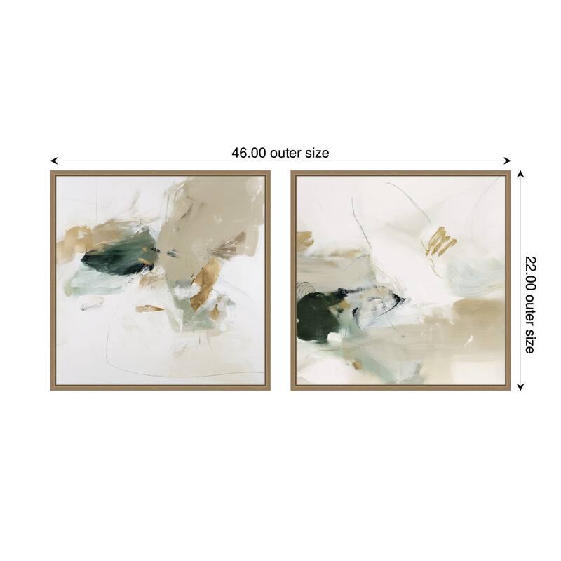 Kate and Laurel Field No. 1 & No. 2 2 Piece Framed Canvas Wall Art Set by Amy Lighthall