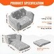 preview thumbnail 7 of 7, Grey Fleece Glow Foldable Kids Sofa Chair with 25D Foam and Blanket - 24.01“L x 16.93” W x 15.75” H