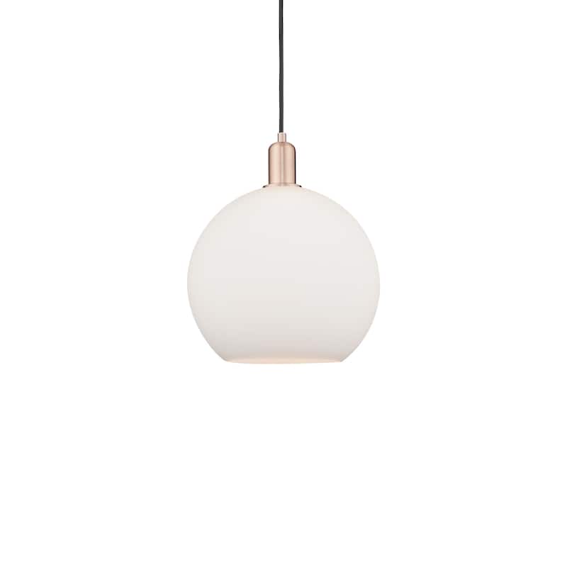 Innovations Lighting 716-1P-15-12 Athens Pendant Athens 12" Wide - Antique Copper / Matte White