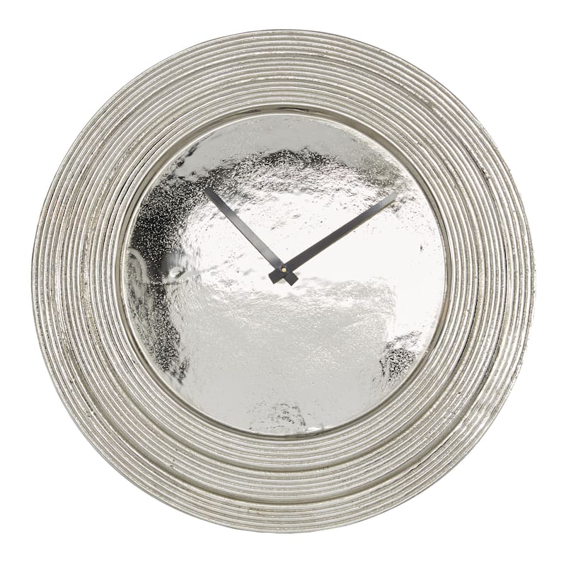 Aluminum Metal Decorative Wall Clock - Silver or Gold - Roche River Decor