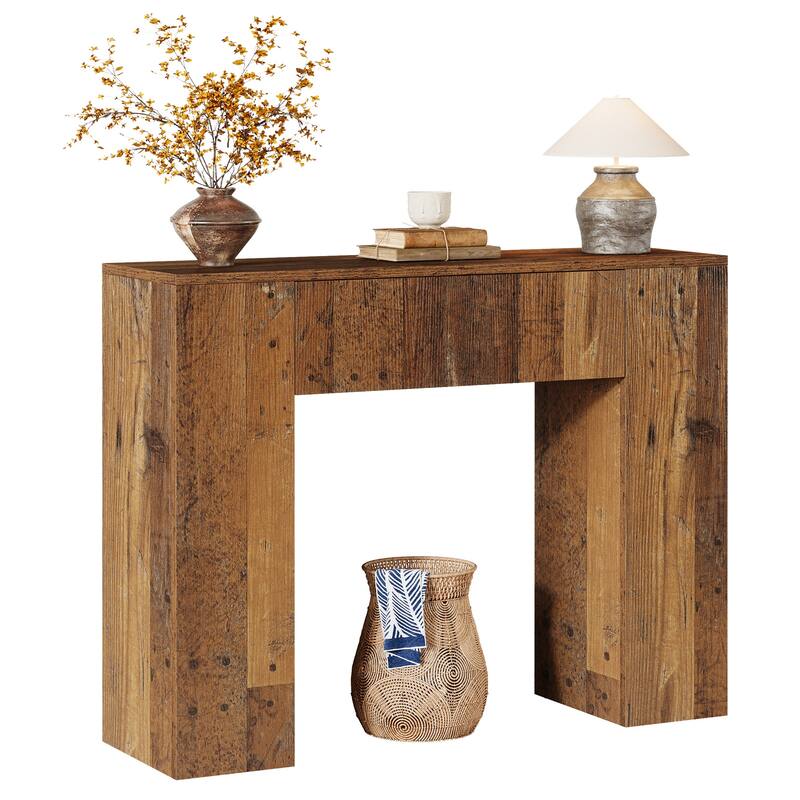 39.37" Console Table With Drawer for Entryway Hallway