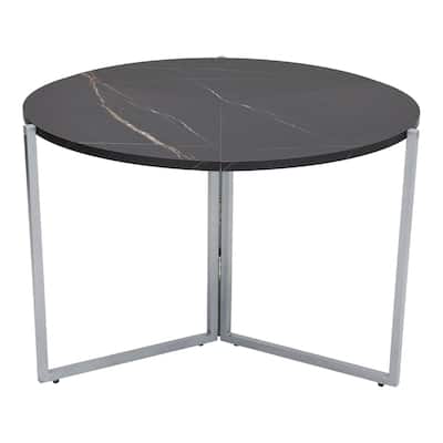 Black Carrera Foldable Round Trifold Table 43" Modern Multi-Use Design