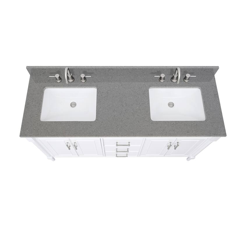 Avanity Quartz Vanity Top with Rectangular Undermount Sinks