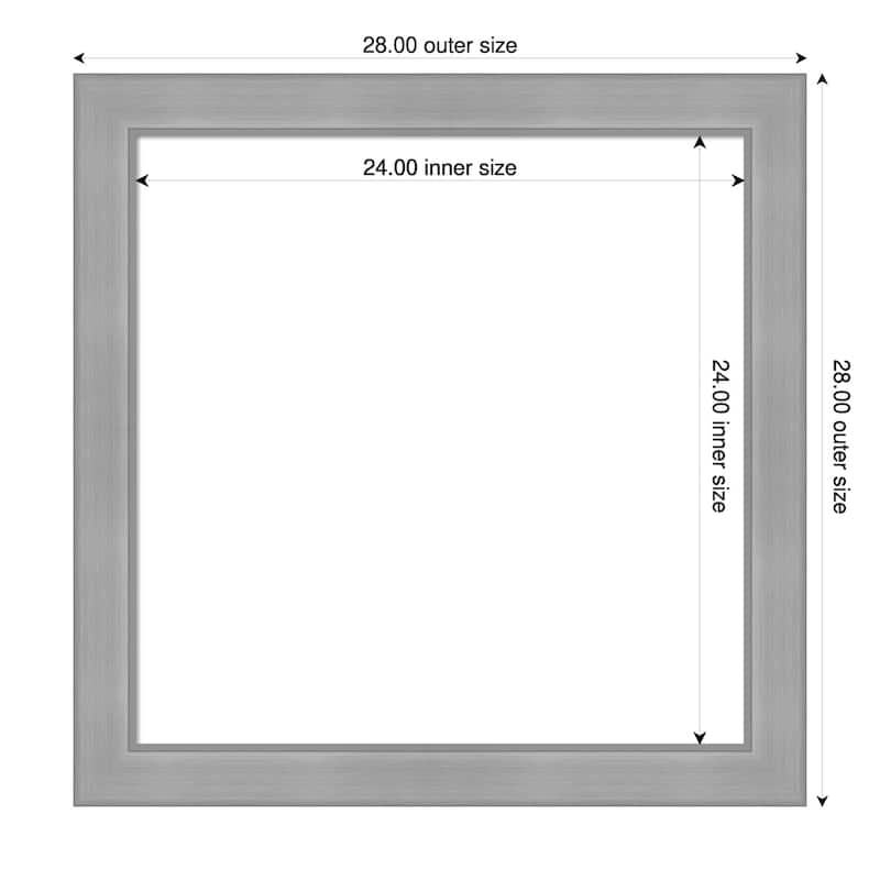 Amanti Art Vista Brushed Nickel Framed Dry Erase Magnetic Board - 28 x 28 in