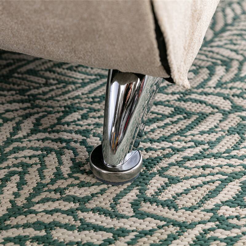 Anmytek Modern Chaise Lounge Chair with Vibration Massage Upholstered Fabric Accent Chair for Living Room