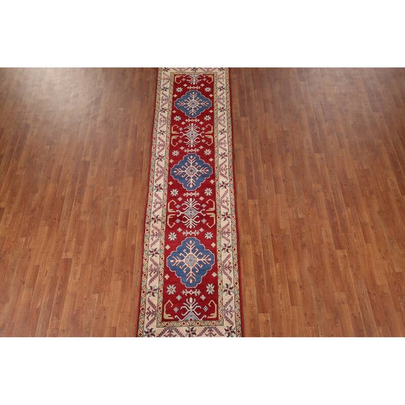 Kazak Oriental Runner Rug Handmade Wool Carpet - 2'8" x 10'0"