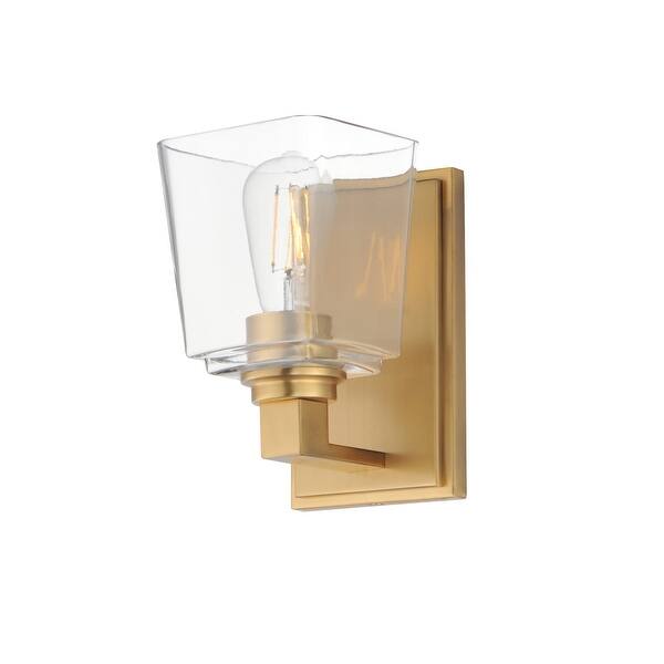 slide 2 of 10, Maxim 21381 Cubos 9" Tall Wall Sconce Natural Aged Brass