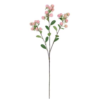 Set of 4 Pink Artificial Wild Berry Flower Stem Spray 30in - 30" L x 6" W x 6" DP