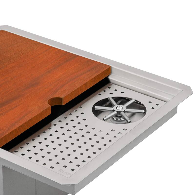 Ruvati Glass Rinser and Sink Combo 22 inch Workstation for Wet Bar Bottle Washer Undermount - 22 x 18 - 22 x 18