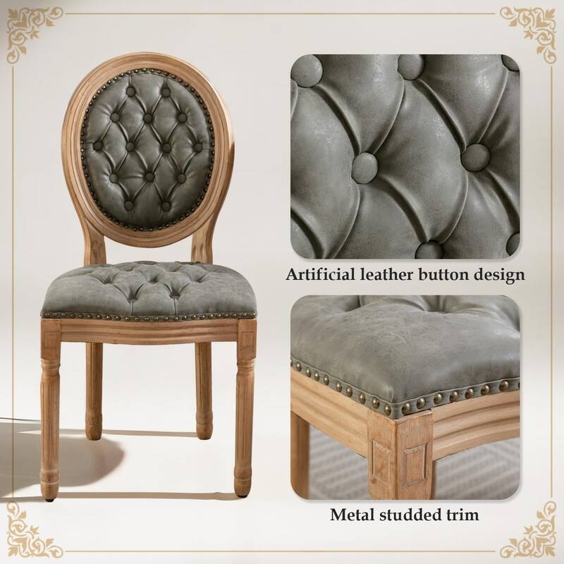 Upholstered French Style Nailhead Dining Chairs(Set of 4)