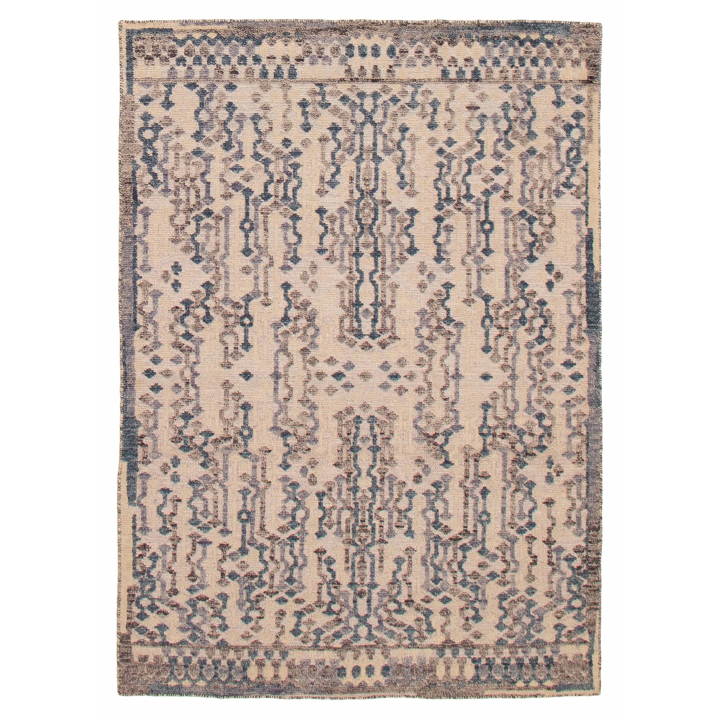 ECARPETGALLERY Hand-knotted Tangier Grey Wool Rug - 5'2 x 7'9