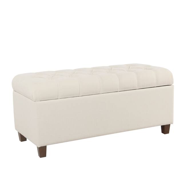 Copper Grove Muir Button Tufted Storage Bench - Cream