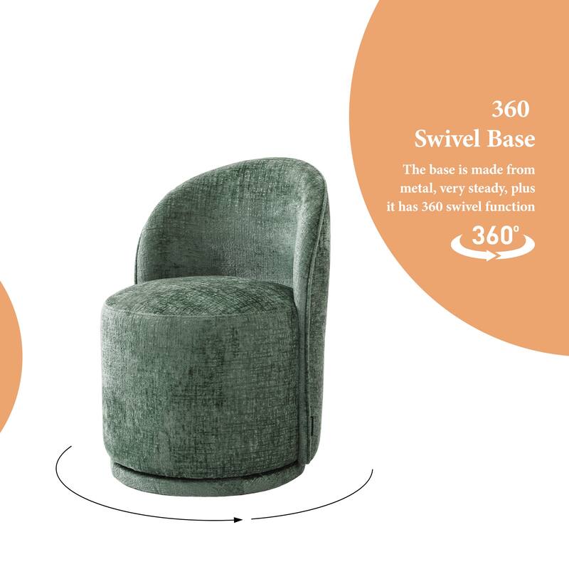 UIXE Modern Upholstered Swivel Armless Side Dining Chairs