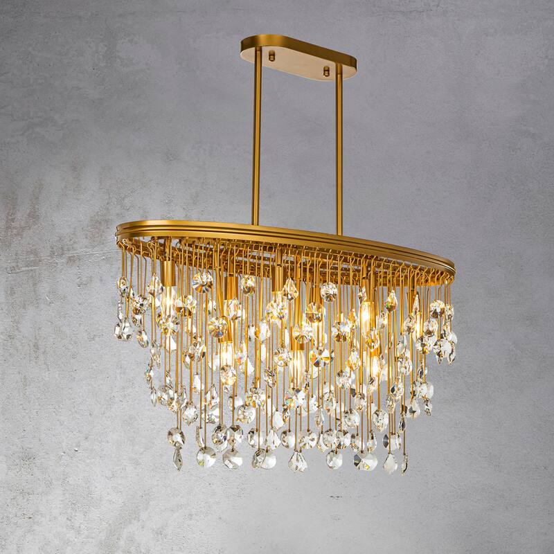 CraftHome 9-Light Contemporary and Glam Rain Drop Crystal Chandelier
