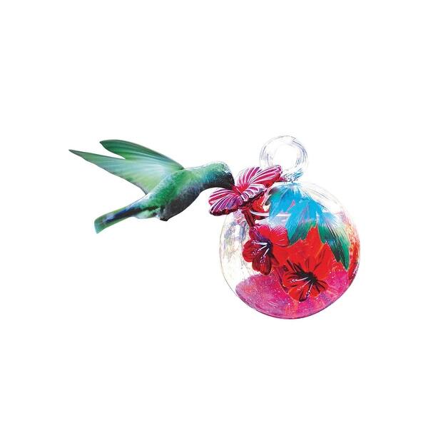 Shop Parasol Droplet Glass Hummingbird Feeder Hand Blown Floral