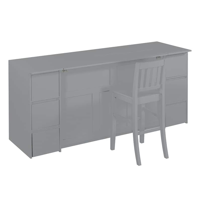 Murphy Bed with Drawers, Cabinets and USB Ports