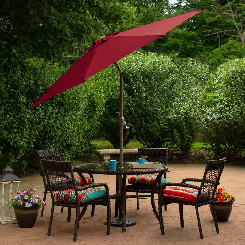 9ft Outdoor Patio Market Umbrella with Hand Crank and Tilt