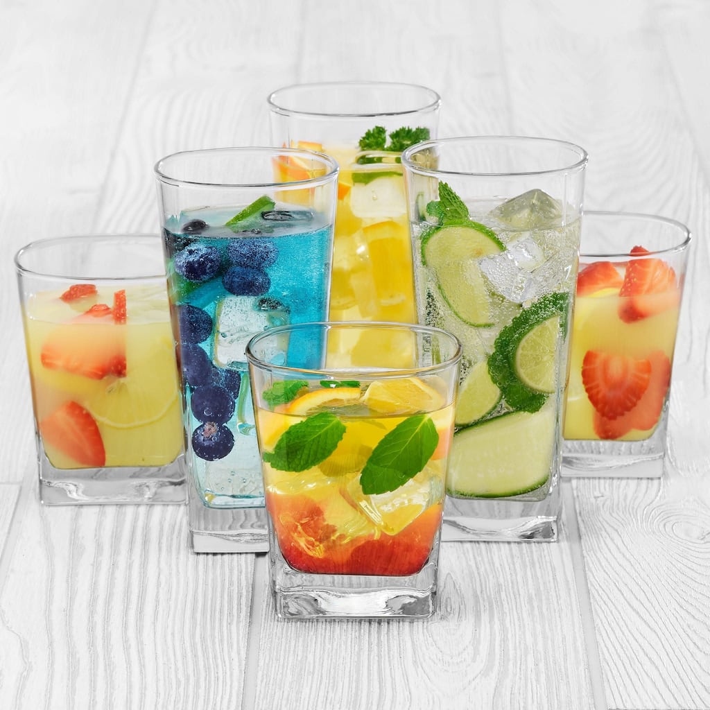 Libbey City 16-Piece Tumbler and Rocks Glassware Set - Set of 16