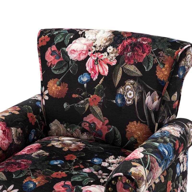 Nyctelius Nailhead Trim Traditional Accent Armchair with Rolled Arms by HULALA HOME