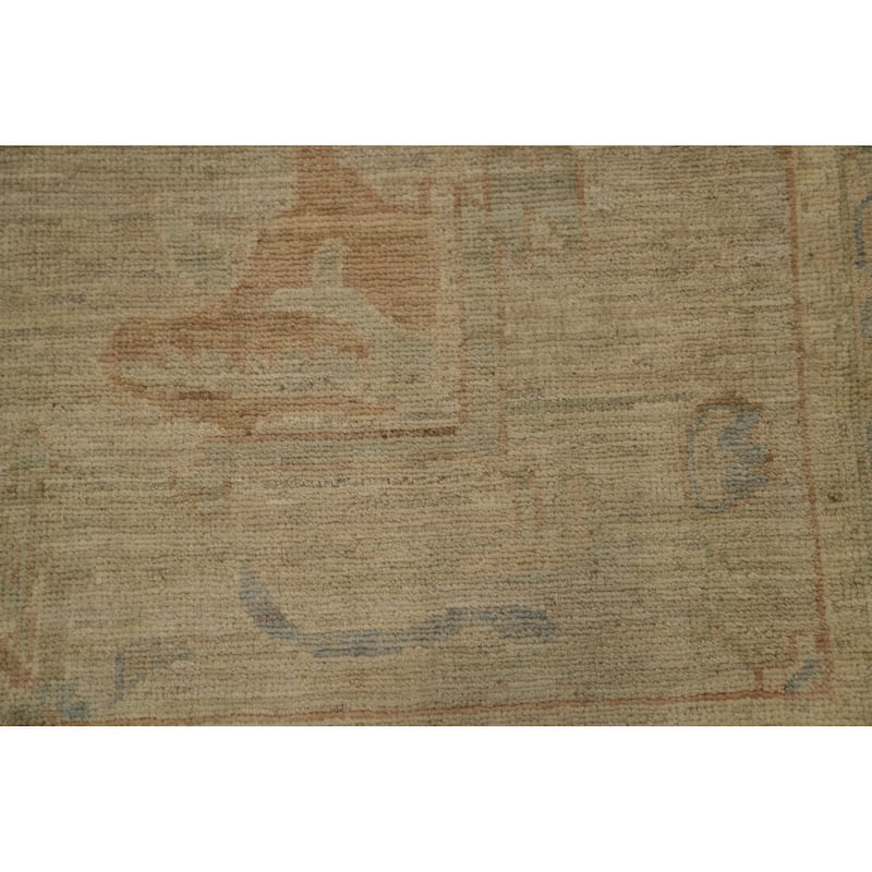 Hand Knotted Traditional Wool Beige Geometric Area Rug - 11' 7'' X 11' 11''