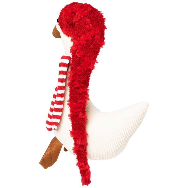 Plush Textured Swan Christmas Decoration - 13"