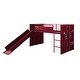 preview thumbnail 2 of 4, Red Twin Size Metal Loft Bed with Slide for Kids