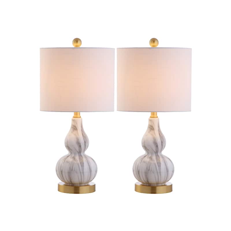 Anya 20.5" Mini Glass LED Table Lamp, Gray by JONATHAN Y