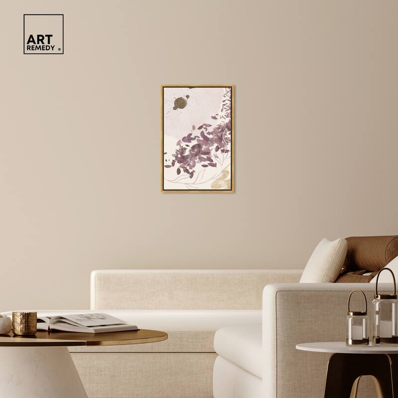 Art Remedy Golden Vineyards Framed Boho Abstract 1 Piece Canvas Wall Art