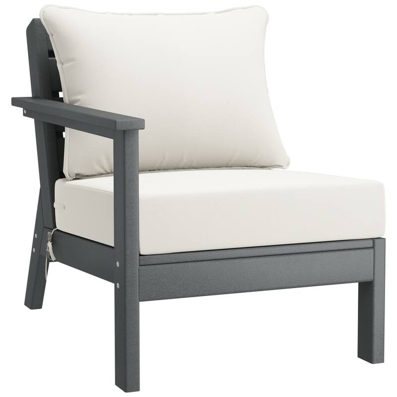 Birchwood All Weather HDPE Outdoor Patio Gray Deep Seating Conversation Set (6-Piece Set)