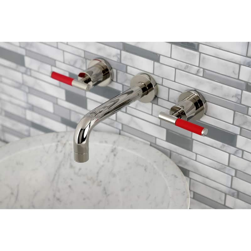 Kingston Brass Kaiser Two-Handle Wall Mount Bathroom Faucet