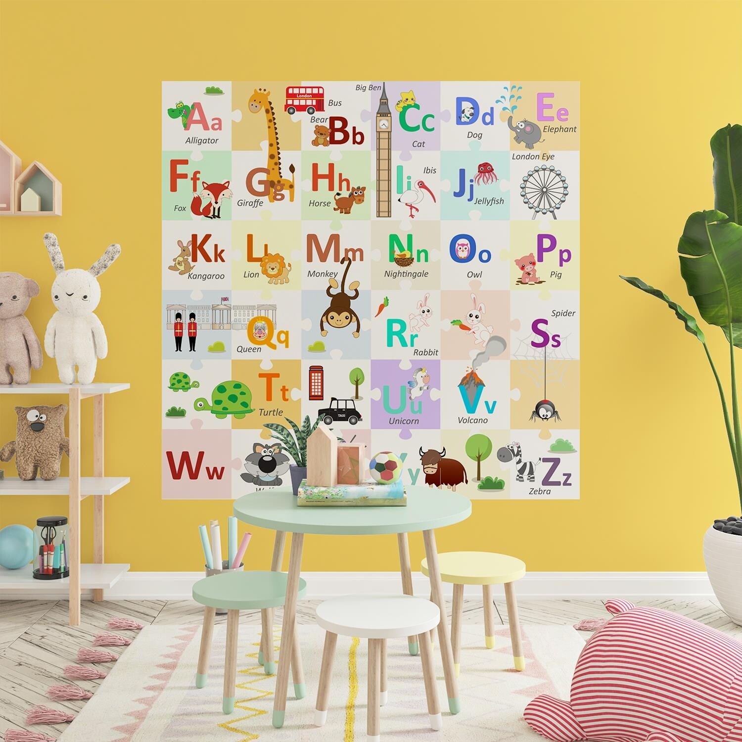 Walplus Colorful Rainbow Alphabet Kids Wall Stickers Nursery Décor