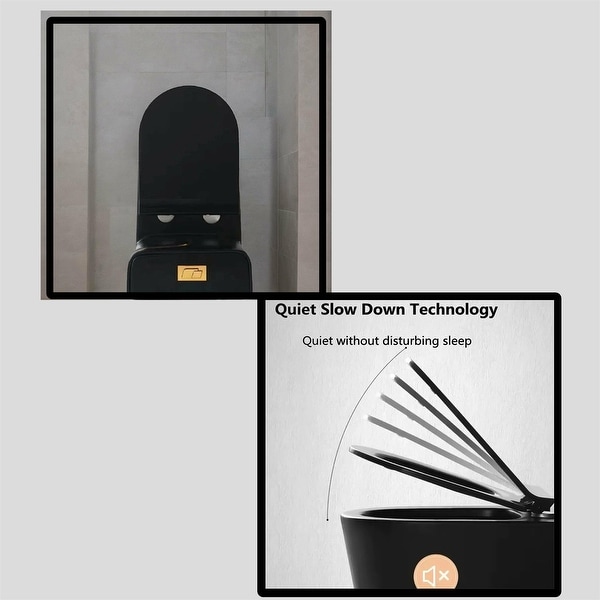 Black Comfort Ceramic One Piece Toilet with Seat - On Sale