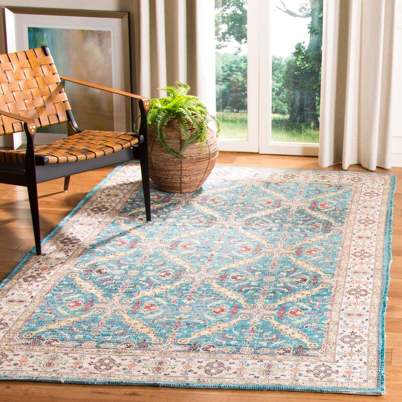 SAFAVIEH Handmade Saffron China Modern Tribal Cotton Rug - 4' x 6' - Navy/Creme