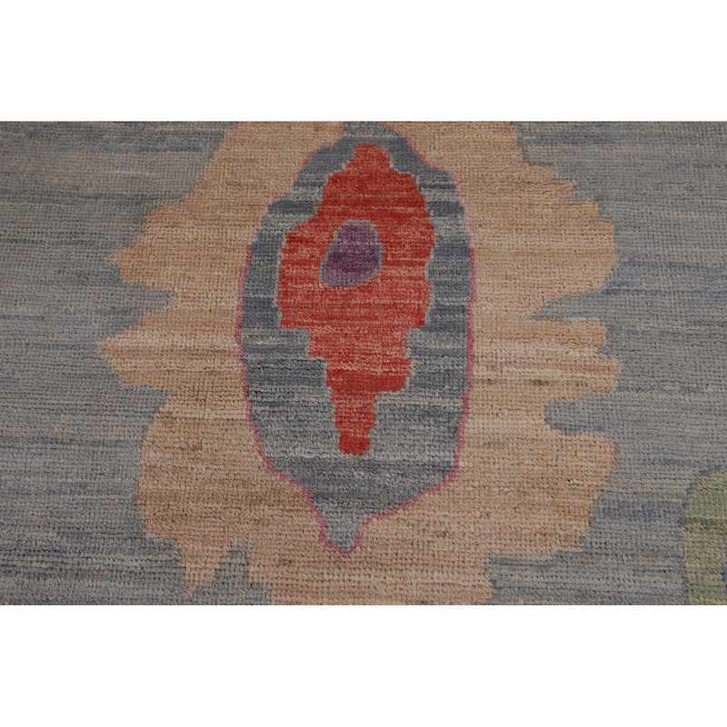 Vegetable Dye Oushak Turkish Large Area Rug Handmade Wool Carpet - 12'5"x 14'9"