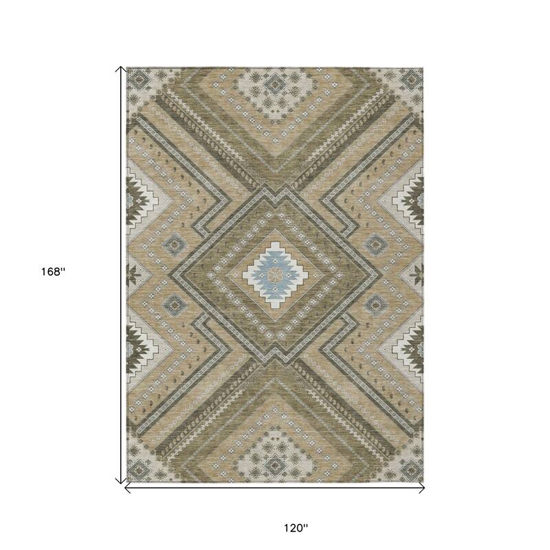 HomeRoots Tribal Transitional Rectangle Outdoor Rug