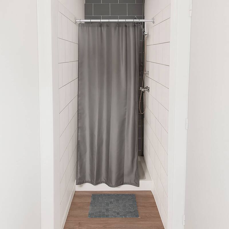 Stall Shower Curtain Half Size Polyester 8 Rings 72"L x 48"W