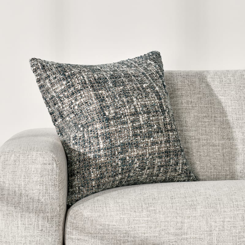Villa by Classic Home Porter Woven Cotton Blend Throw Pillow - 24x24 - Blue Slate